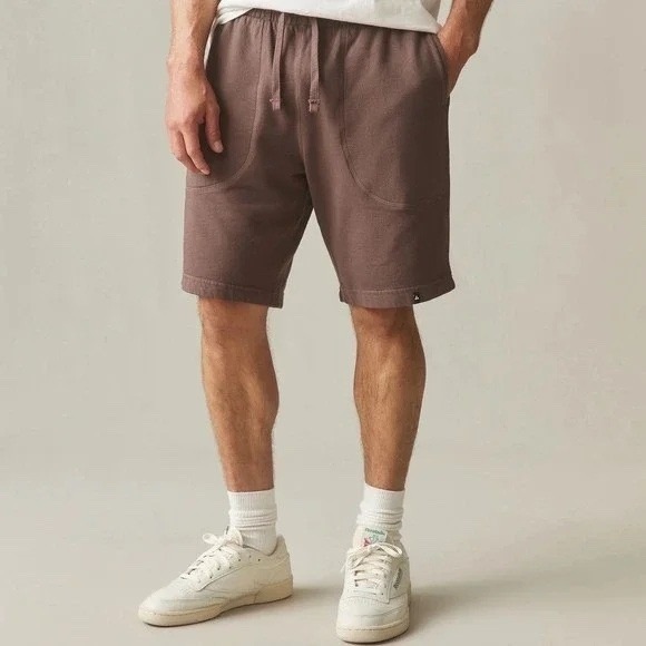 American Giant Sweatshorts Mens Large Brown Cotton Fleece Logo Drawstring Waist